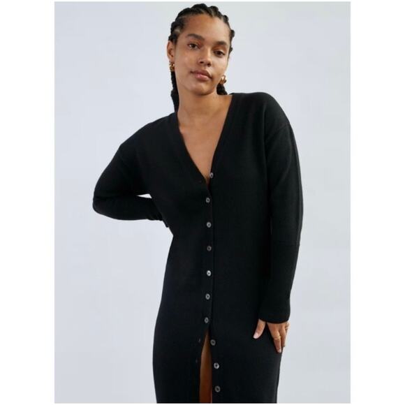 Aritzia Wilfred Utopia Merino Wool Sweater Midi Dress Black Size Small - Picture 12 of 12